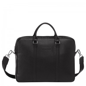 Longchamp Le Foulonné XS Briefcase - Leather Briefcase Black | AQ06-Q9HQ