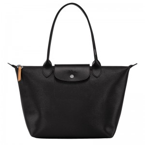 Longchamp Le Pliage City M Tote bag - Canvas Shoulder bags Black | JH49-Y2HB