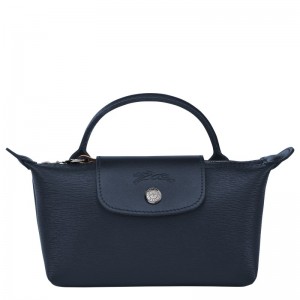 Longchamp Le Pliage City Pouch with handle - Canvas Pouches & Cases Navy | AF59-B4UO