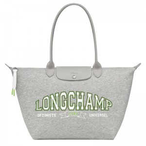 Longchamp Le Pliage Collection L Tote bag - Canvas Shoulder bags Grey | VL12-Z4XY