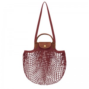 Longchamp Le Pliage Filet L Mesh bag - Canvas Handbags Mahogany | JZ29-R9MO