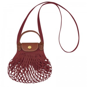 Longchamp Le Pliage Filet XS Mesh bag - Canvas Crossbody bags Mahogany | OG72-F1EG