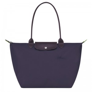 Longchamp Le Pliage Green L Tote bag - Recycled canvas Shoulder bags Bilberry | VP35-G7AO