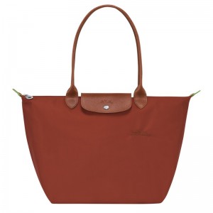 Longchamp Le Pliage Green L Tote bag - Recycled canvas Shoulder bags Chestnut | QA07-T4JE