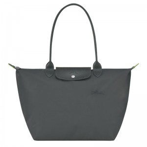 Longchamp Le Pliage Green L Tote bag - Recycled canvas Shoulder bags Graphite | PG74-O6IF