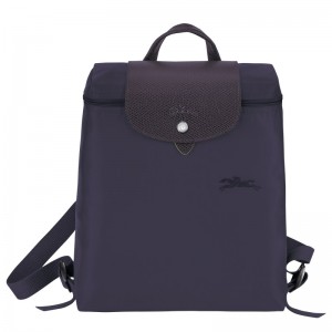 Longchamp Le Pliage Green M Backpack - Recycled canvas Backpacks Bilberry | BL78-A5NX