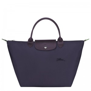 Longchamp Le Pliage Green M Handbag - Recycled canvas Handbags Bilberry | OG07-R9ZO