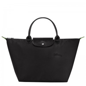 Longchamp Le Pliage Green M Handbag - Recycled canvas Handbags Black | RV63-D8UK