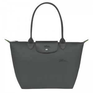 Longchamp Le Pliage Green M Tote bag - Recycled canvas Shoulder bags Graphite | VL11-F7NJ