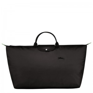 Longchamp Le Pliage Green M Travel bag - Recycled canvas Travel bags Black | DM34-K5RS