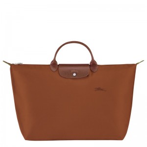 Longchamp Le Pliage Green S Travel bag - Recycled canvas Travel bags Cognac | VR88-G7BH