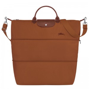 Longchamp Le Pliage Green Travel bag expandable - Recycled canvas Travel bags Cognac | EO56-N5EG