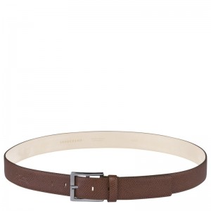 Longchamp Le Pliage Men's belt - Leather Belts Brown | VH21-R2VO