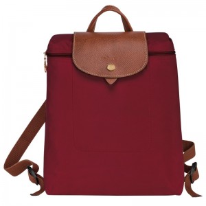 Longchamp Le Pliage Original M Backpack - Recycled canvas Backpacks Red | WN47-A1OY