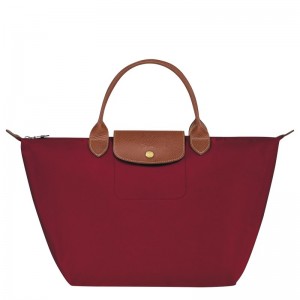 Longchamp Le Pliage Original M Handbag - Recycled canvas Handbags Red | EY98-Z4PM