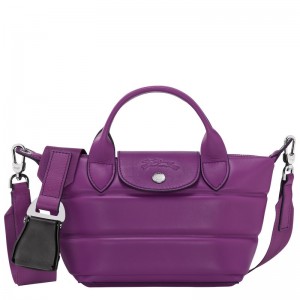 Longchamp Le Pliage Xtra XS Handbag - Leather Handbags Violet | JY48-F8RB