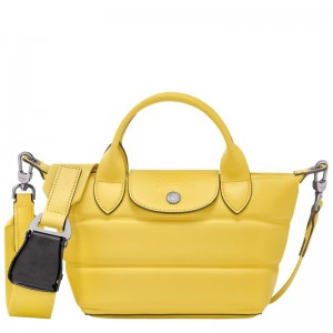 Longchamp Le Pliage Xtra XS Handbag - Leather Handbags Yellow | AL09-N8AG