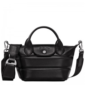 Longchamp Le Pliage Xtra XS Handbag - Leather Handbags Black | BI60-M8ZG