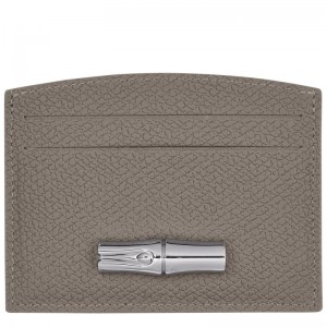 Longchamp Le Roseau Card holder - Leather Cardholders & Coin purses Turtledove | UY87-H1WI