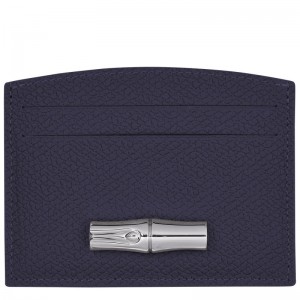 Longchamp Le Roseau Card holder - Leather Cardholders & Coin purses Bilberry | ZX97-J5AC