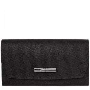 Longchamp Le Roseau Continental wallet - Leather Wallets Black | QE40-W1NF