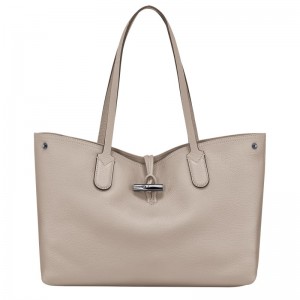 Longchamp Le Roseau Essential L Tote bag - Leather Shoulder bags Clay | DZ75-Q6RH