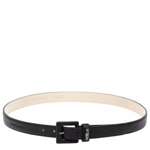 Longchamp Le Roseau Essential Ladies' belt - Leather Belts Black | PU05-Z4NP