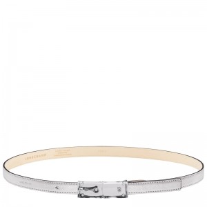 Longchamp Le Roseau Essential Ladies' belt - Leather Belts Silver | II72-W3PR