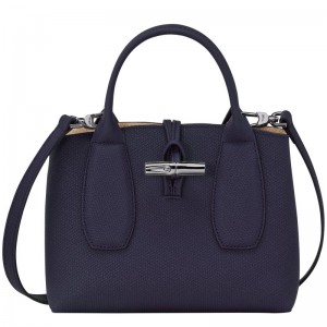 Longchamp Le Roseau S Handbag - Leather Handbags Bilberry | HG29-X7LA