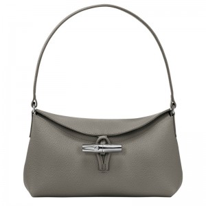 Longchamp Le Roseau S Hobo bag - Leather Shoulder bags Turtledove | BB90-C6RG