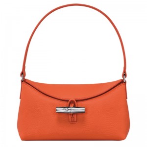 Longchamp Le Roseau S Hobo bag - Leather Shoulder bags Orange | FD91-Z7AH