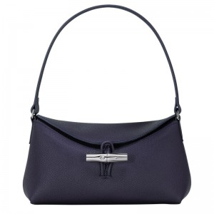 Longchamp Le Roseau S Hobo bag - Leather Shoulder bags Bilberry | AK83-F5GQ