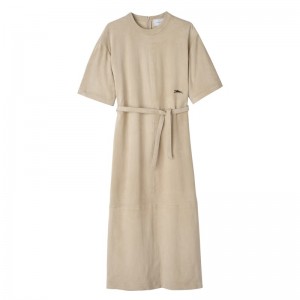 Longchamp Leather long dress - Leather Dresses & Skirts Linen | AI73-F4XG