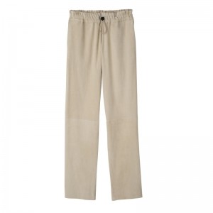 Longchamp Leather straight pants - Leather Trousers & shorts Linen | CL98-S8GV