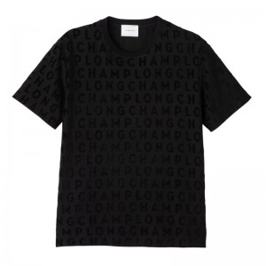 Longchamp Logo large t-shirt - Jersey Tops & Blouses Black | ZD71-M4JG