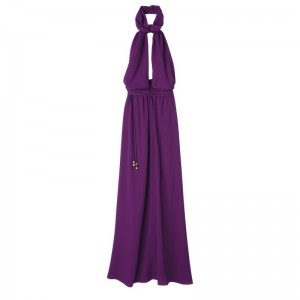 Longchamp Long dress - Crepe Dresses & Skirts Violet | KT61-I7SC