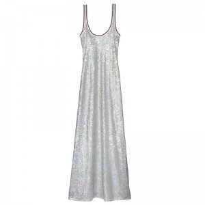 Longchamp Long dress - Sequin Dresses & Skirts Silver | FW36-B0FM