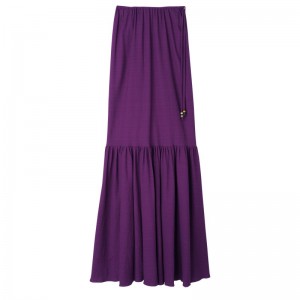 Longchamp Long skirt - Crepe Dresses & Skirts Violet | FQ86-H7AN