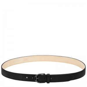 Longchamp Longchamp 3D Ladies' belt - Leather Belts Black | KP69-B6TQ