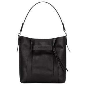 Longchamp Longchamp 3D M Hobo bag - Leather Shoulder bags Black | IJ11-F1ST