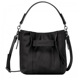 Longchamp Longchamp 3D S Crossbody bag - Leather Crossbody bags Black | SD43-C4LS