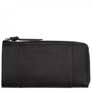 Longchamp Longchamp 3D Zip around wallet - Leather Wallets Black | UL70-D8HK