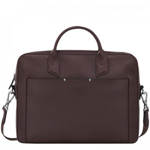 Longchamp Longchamp sur Seine M Briefcase - Leather Briefcase Mocha | KK53-R6LO