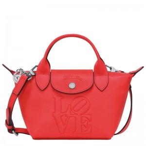 Longchamp Longchamp x Robert Indiana XS Handbag - Leather Handbags Red | HD05-X7SO