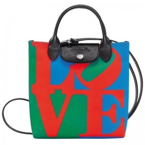 Longchamp Longchamp x Robert Indiana XS Crossbody bag - Canvas Handbags Red/Navy | PH20-Q8FJ