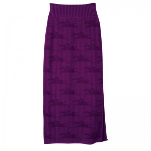 Longchamp Midi skirt - Knit Dresses & Skirts Violet | KB26-Y7YK