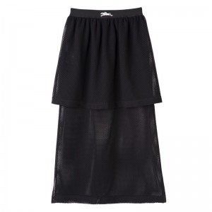 Longchamp Midi skirt - Mesh Dresses & Skirts Black | DQ39-U1JP