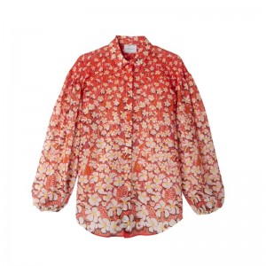 Longchamp Shirt - Voile Tops & Blouses Strawberry | ZV90-G2JP