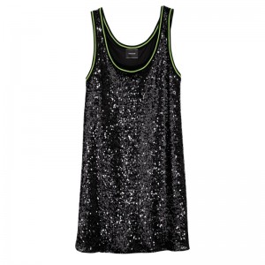 Longchamp Short dress - Sequin Dresses & Skirts Black | JI31-J7GI