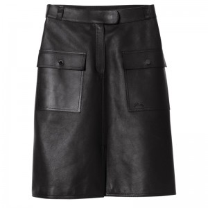 Longchamp Skirt - Lambskin Dresses & Skirts Black | WK02-P4GM